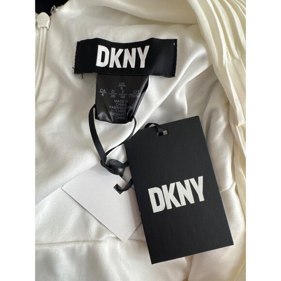 DKNY Womens Sleeveless Pleated V-Neck Dress Size 6 formal new - Picture 4 of 6